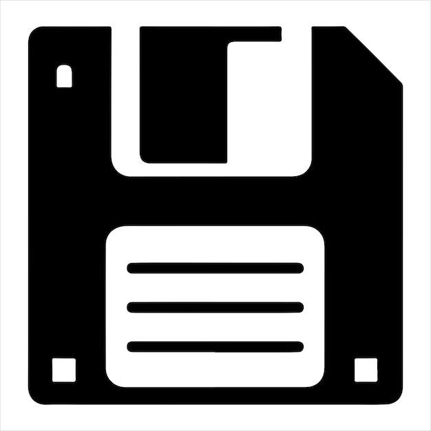 Vectorillustratie van de silhouetten van de floppy disk-iconen