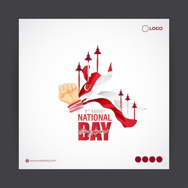 Vectorillustratie van de Singapore National Day social media story feed mockup sjabloon