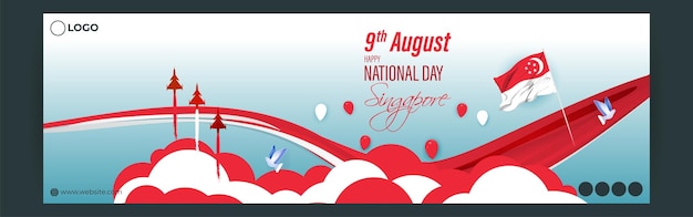 Vectorillustratie van de Singapore National Day social media story feed mockup sjabloon