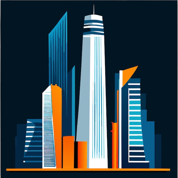 Vectorillustratie van de skyline van het financiële district van Londen