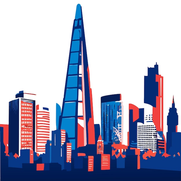 Vectorillustratie van de skyline van het financiële district van Londen