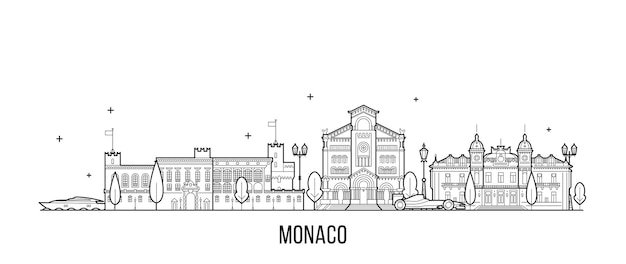 Vectorillustratie van de skyline van Monaco