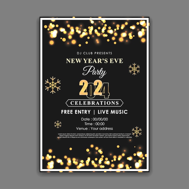 Vectorillustratie van de social media feed sjabloon van de new year party invitation