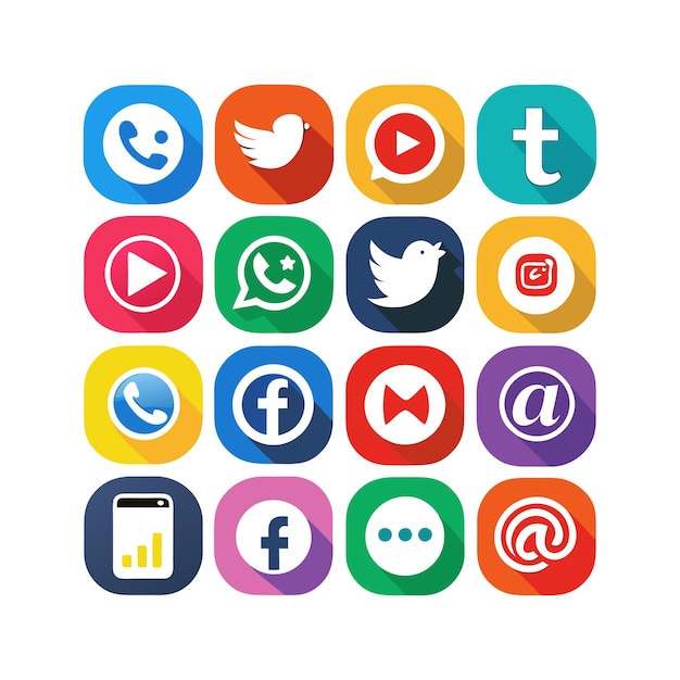 Vectorillustratie van de Social Media Icon Set Collection
