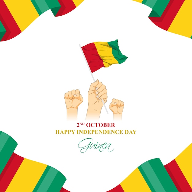 Vectorillustratie van de template van de social media feed van de Onafhankelijkheidsdag van Guinee