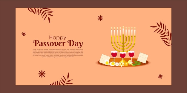 Vectorillustratie van de template van de social media feed van Happy Passover