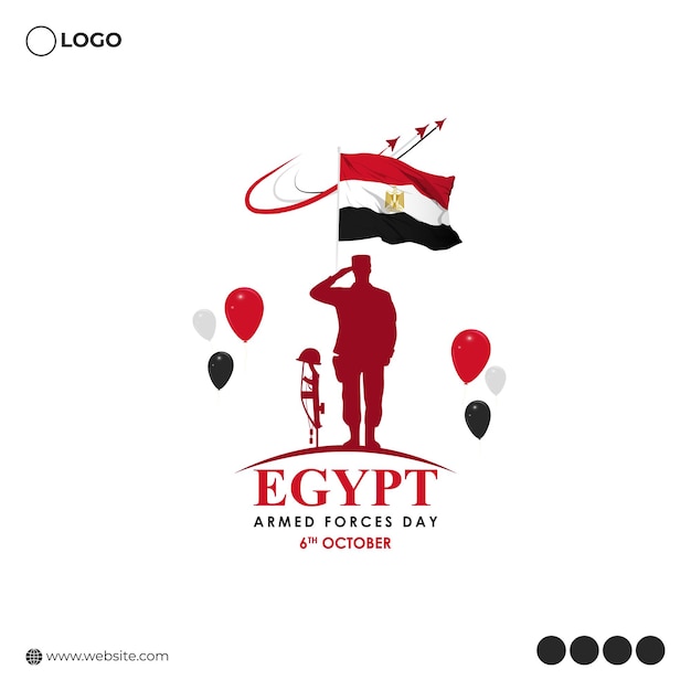 Vector vectorillustratie van de template van de sociale media voor de dag van de egyptische strijdkrachten