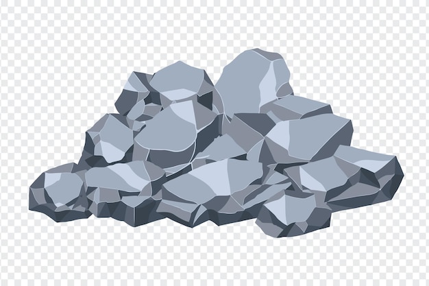 Vectorillustratie van de verzameling van rotsen en stenen van verschillende vormen
