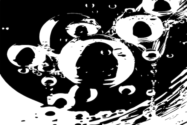 vectorillustratie van de zwarte textuur van bubbels op witte achtergrond