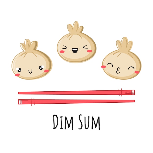 Vectorillustratie van dim sum