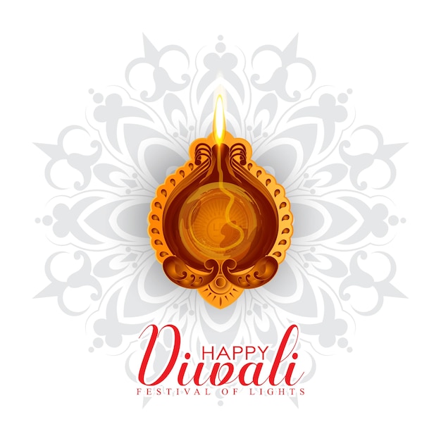 Vectorillustratie van diya op Diwali-viering.