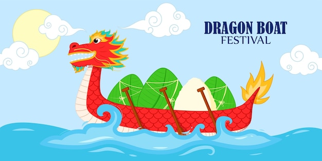 Vectorillustratie van Dragon boat festival-groet