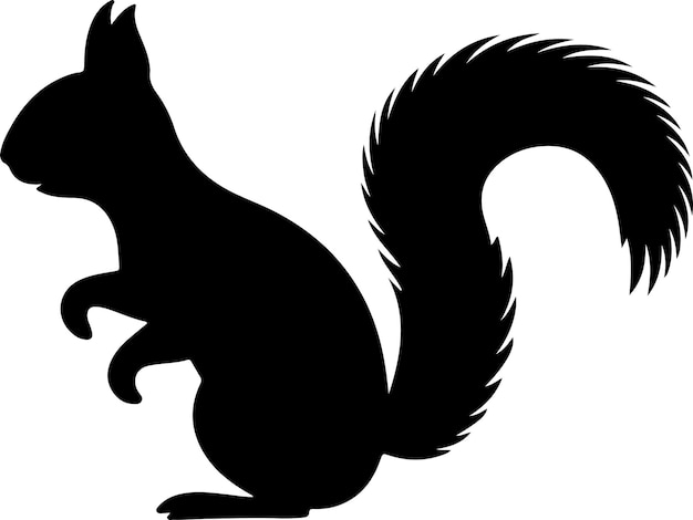 Vectorillustratie van eekhoorn silhouet Witte achtergrond