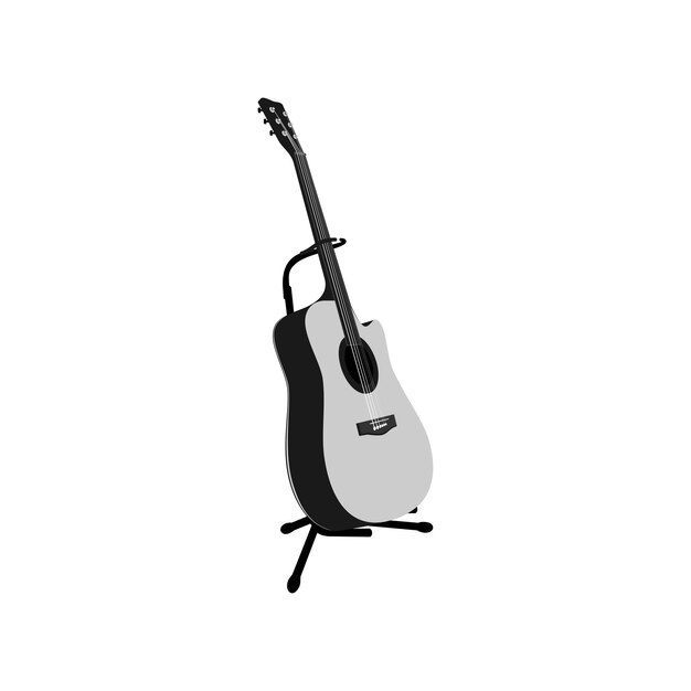 Vectorillustratie van een akoestische gitaar geplukte muziekinstrumenten