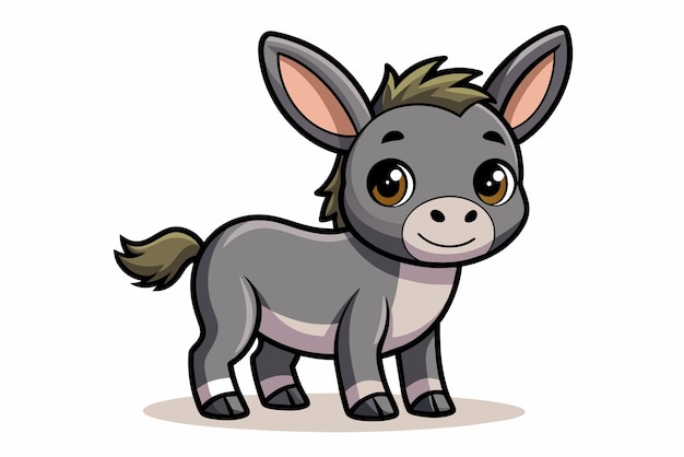 Vector vectorillustratie van een baby ezel cartoon