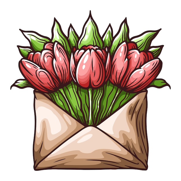 Vectorillustratie van een boeket bloemen