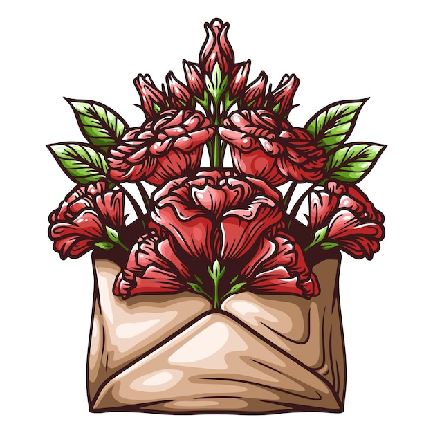 Vectorillustratie van een boeket bloemen