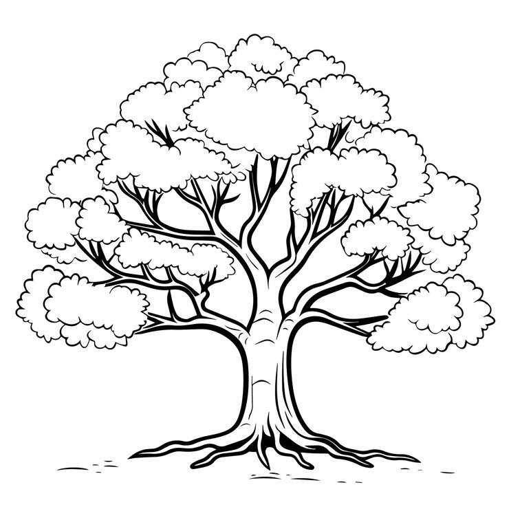 Vector vectorillustratie van een boom omtrek icoon perfect voor natuur en milieu ontwerpen