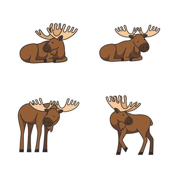 Vector vectorillustratie van een eland in cartoon stijl