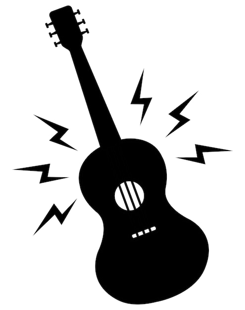 vectorillustratie van een gitaar op een transparante achtergrond