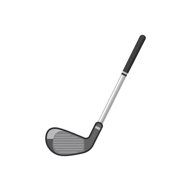 Vectorillustratie van een golfclub met zwarte greep en metalen schacht voor sportapparatuur en vrijetijdsactiviteiten