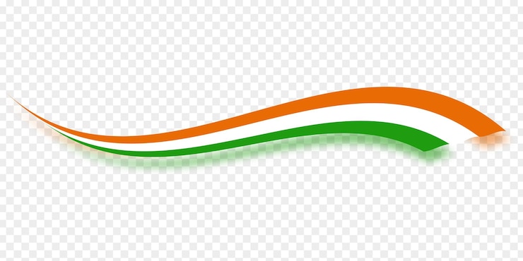 Vector vectorillustratie van een golvende indiase vlag met schaduw op een doorzichtige achtergrond