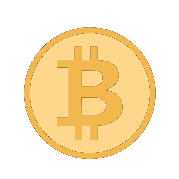 vectorillustratie van een grote bitcoin-munt