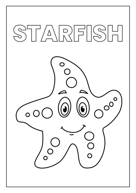 Vectorillustratie van een kleurboek voor zeesterren