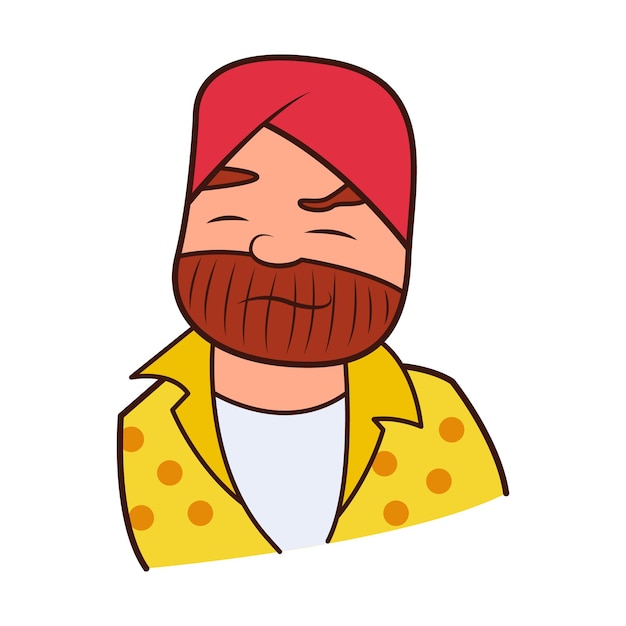 Vectorillustratie van een lachende punjabi sardar man