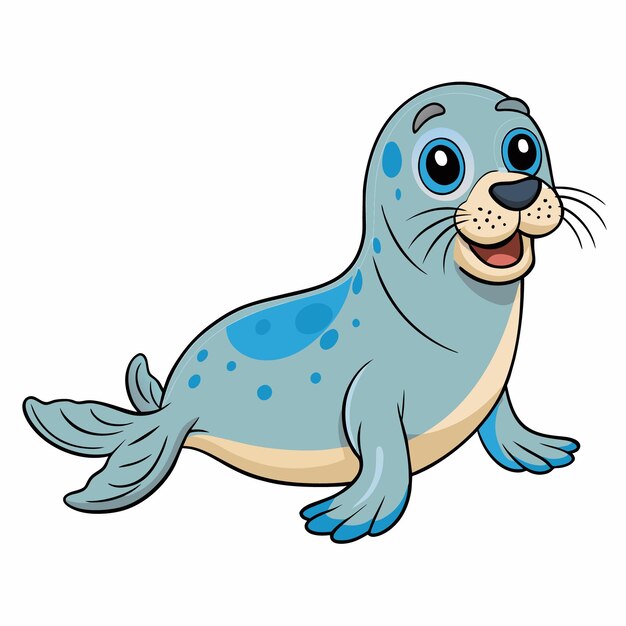 Vectorillustratie van een mascotte van een zeehond.