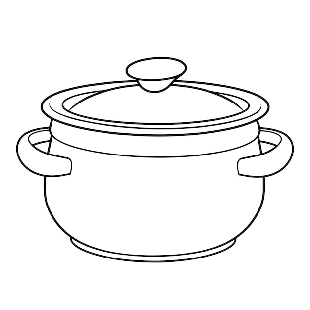 Vector vectorillustratie van een minimalistisch currypot outline icoon perfect voor de indiase keuken