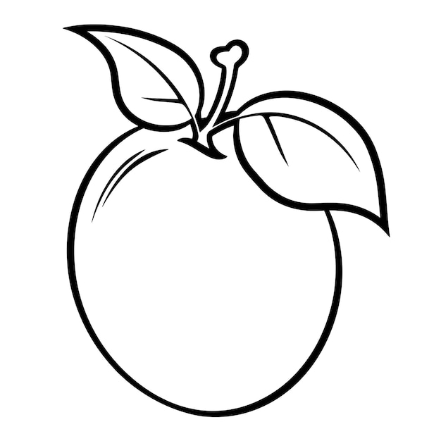 Vectorillustratie van een minimalistisch mango outline icoon ideaal voor tropische projecten