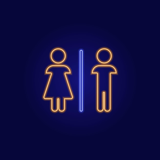 Vectorillustratie van een neon toiletbord