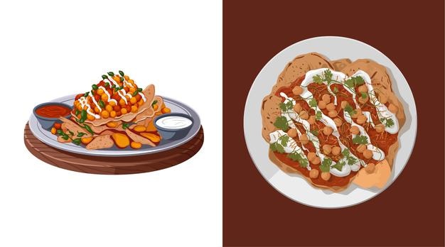 Vectorillustratie van een plaat chaat