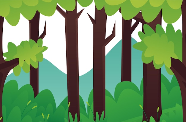 Vectorillustratie van een prachtig zomerlandschap