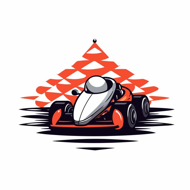 Vector vectorillustratie van een raceauto op een witte achtergrond