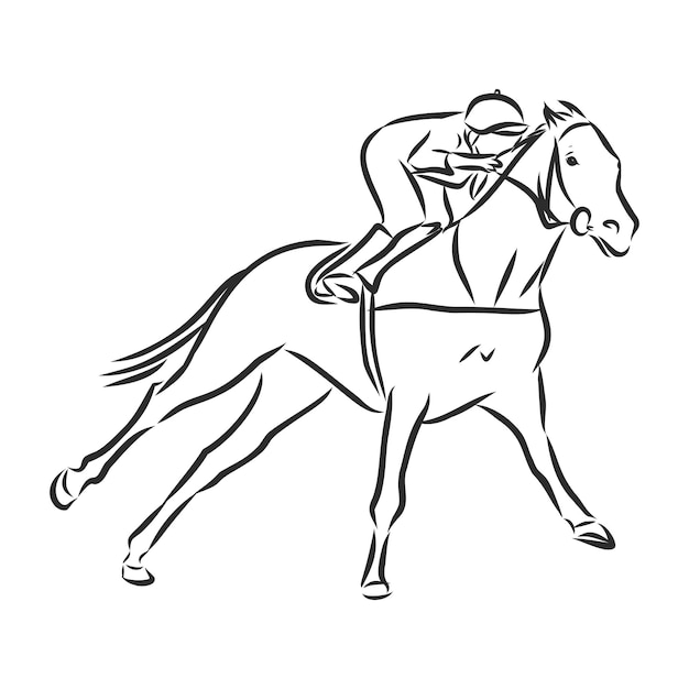 Vectorillustratie van een racepaard en jockey