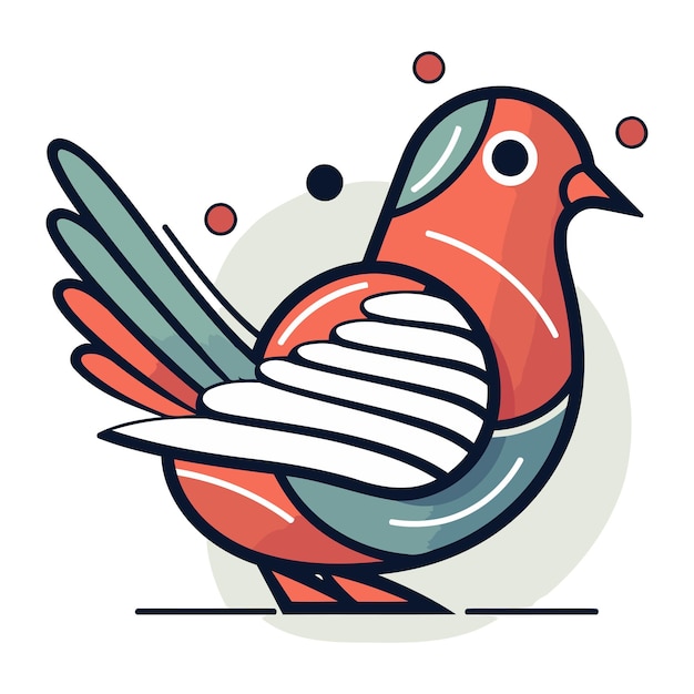 Vectorillustratie van een rode vogel op een witte achtergrond