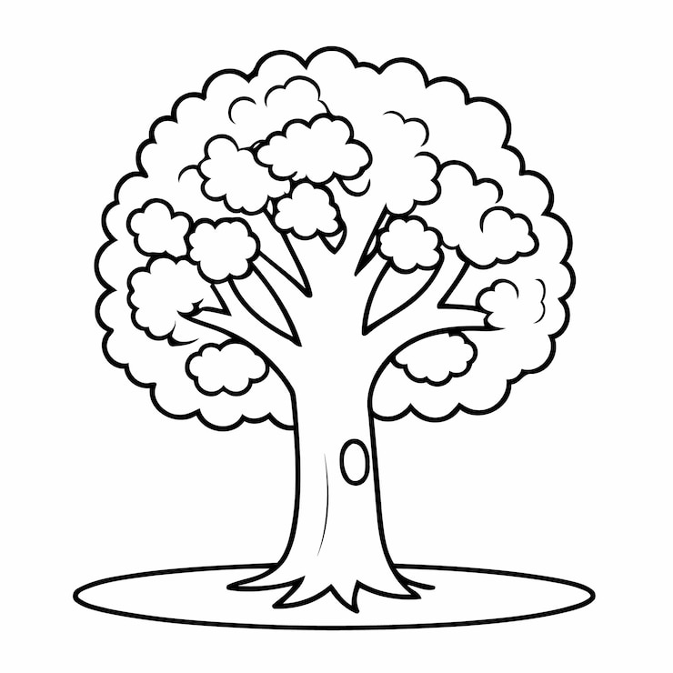 Vector vectorillustratie van een schattig boomdoodle voor peuters