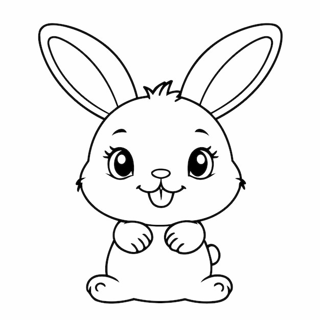 Vectorillustratie van een schattig Bunny-doodle voor peuters