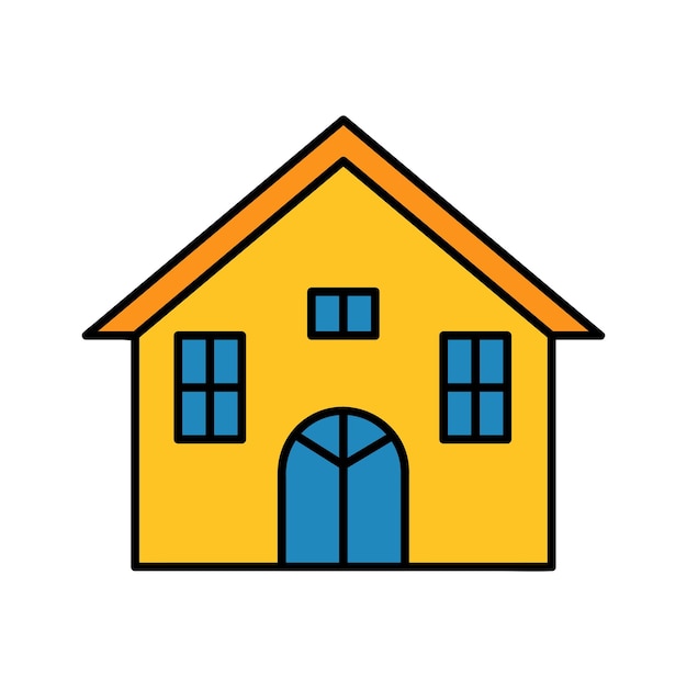 Vectorillustratie van een schattig geel huis