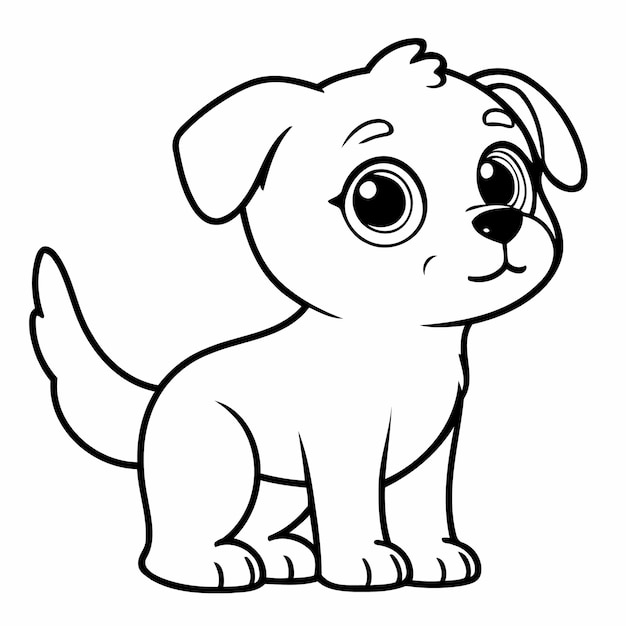 Vector vectorillustratie van een schattig honddoodle voor kinderen kleurwerkblad