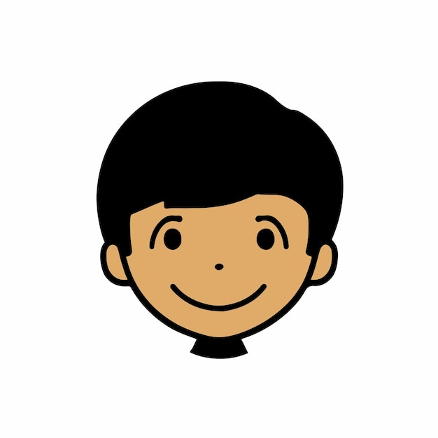 Vectorillustratie van een schattig kawaii jongen gezicht op witte achtergrond