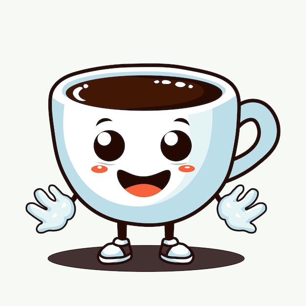 Vectorillustratie van een schattig koffie personage