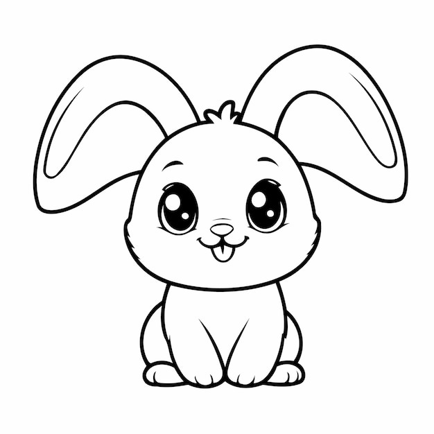 Vectorillustratie van een schattige Bunny doodle kleuractiviteit voor kinderen