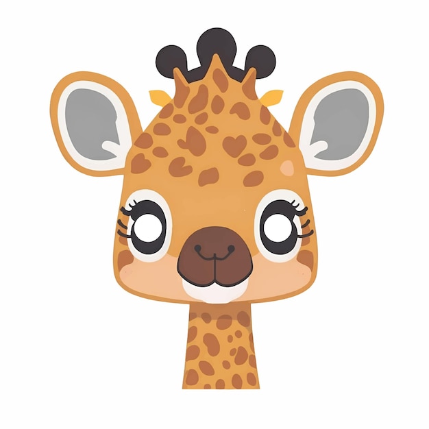 Vectorillustratie van een schattige cartoon Giraffe kawaii stijl dier baby Giraffe personage icoon