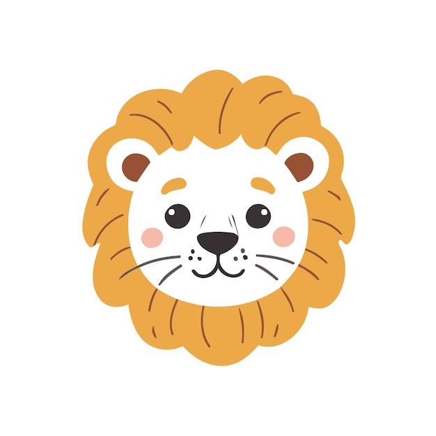 Vectorillustratie van een schattige leeuw voor peutersboeken
