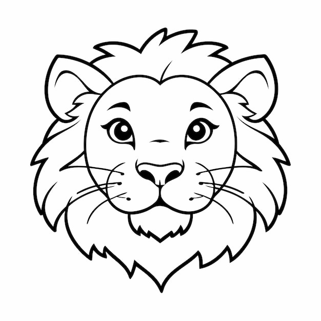 Vector vectorillustratie van een schattige lion doodle voor kinderen kleurwerkblad