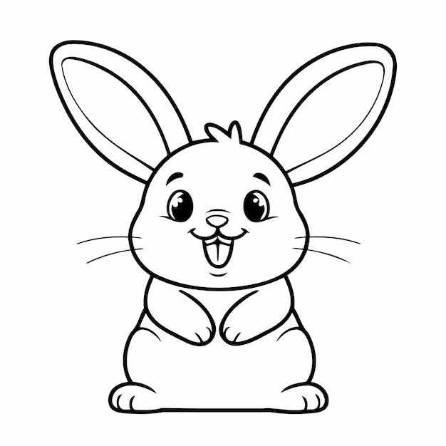 Vectorillustratie van een schattige Rabbit tekening voor kinderen pagina