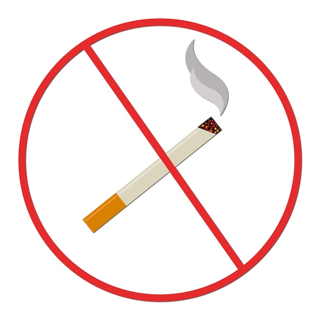 Vectorillustratie van een sigaret niet roken banner